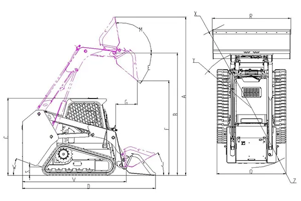 Minicarregadeira skid steer elétrica ST30130TEV