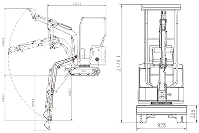 Mini escavadeira sobre esteiras KV12/12Plus